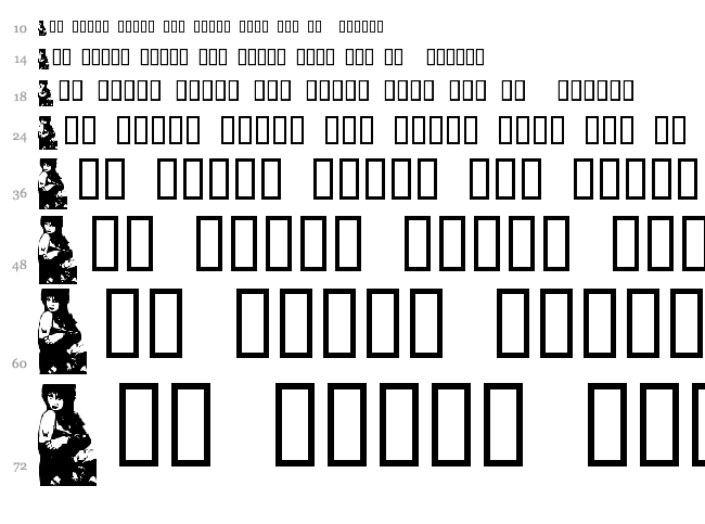 Elvira Dingbats font waterfall